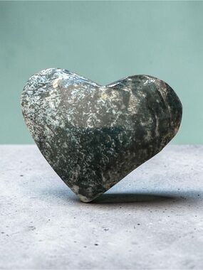 Moss Agate Crystal Heart